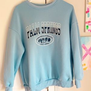 Palm Springs baby blue crew neck